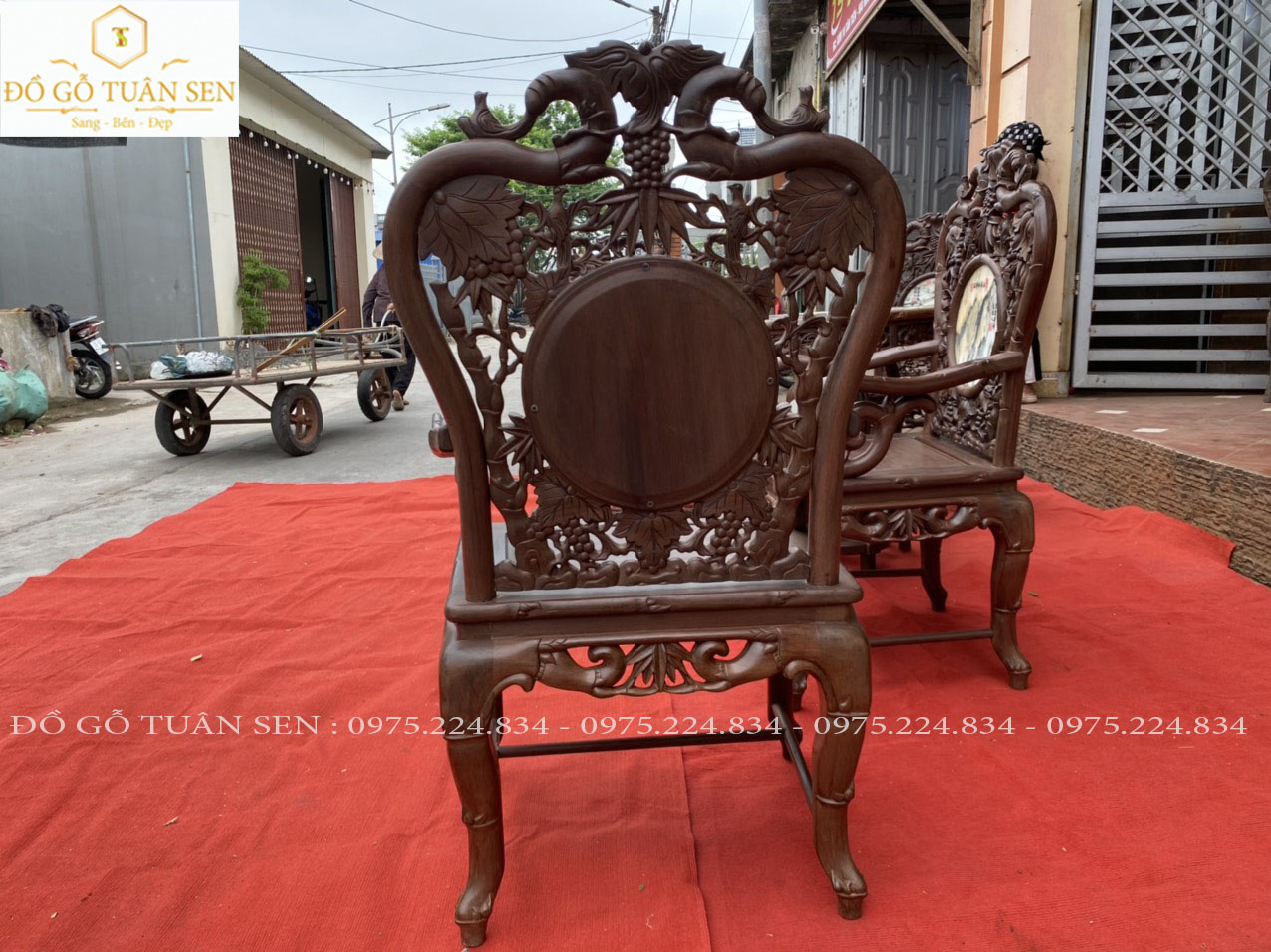 Mua  Bộ bàn ghế trúc kép gỗ gụ 7 món của đồ gỗ Tuân sen   